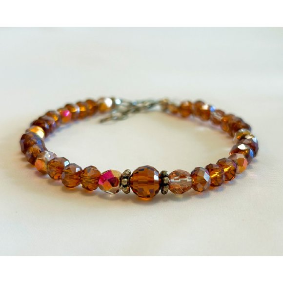Amber Glass Mix Bead Bracelet - Picture 1 of 3